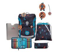 DerDieDas ErgoFlex Easy Ninja Fighter School Bag 5-Piece Set, Blue, ErgoFlex Easy Set