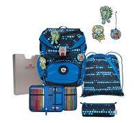 DerDieDas ErgoFlex Exclusive Superflash School Bag Set 5-Piece Blue Robot