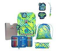 DerDieDas ErgoFlex Neon Monster School Bag Set of 5, Neon Monster, ErgoFlex Neon Set