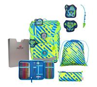DerDieDas ErgoFlex Easy Neon Monster School Bag Set of 5, Neon Monster, ErgoFlex Easy Neon Set