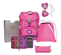 DerDieDas Lightweight School Backpack, ErgoFlex Pretty Unicorn Set of 5, Approx. 22 L Volume, Approx. 800 g Weight, Pretty Unicorn, ErgoFlex Set