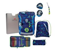 DerDieDas satchel ErgoFlex Easy LED Set 6 -piece Moon Mission blue