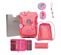 DerDieDas satchel ErgoFlex Easy Superflash Set 6 -piece Coral Reef salmon