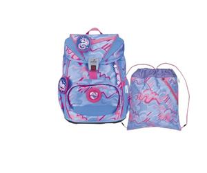 DerDieDas satchel ErgoFlex Light Superflash Set 6 -piece Magic Unicorn light blue