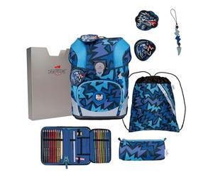 DerDieDas satchel ErgoFlex Tiny Set 6 -piece Dark Dragon blue