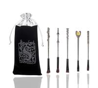 DERDOUT【5 PCS】Makeup brush set silver handle wizard wand animation series, facial and eye makeup brush, Eyeshadow, Face Concealer, Eyeliner Contour, Powder Liquid Eye, Anime Gift for Girls Women