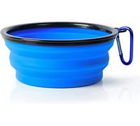 DERDOUT Collapsible Travel Silicone Dog Cat Bowl Portable Pet Food Water Bowl 1000ml, Feeding trough Portable Drinking Water Drinker with Water Hook, Easy to Carry, Save Space