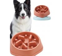 DERDOUT Slow Feed Dog Bowl Food Anti swelling, Anti swallowing, Healthy Diet Interaction, Non slip Feeder for Small and Medium Dogs Pet Bowl - Pink