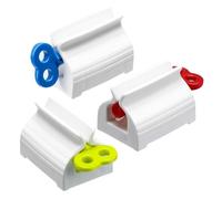 DERDOUT Toothpaste Tube Squeezer,Plastic Rolling Tube Toothpaste Dispenser Tube Wringer Rotate Toothpaste Seat Holder Stand for Bathroom (3 Pcs)