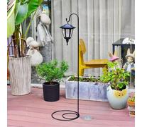 Derefine Black Iron Shepherds Hook, Wind Chimes Stand Shepherd Hookwith Base, Plant Stand Hanger for Outdoor Flower Basket, Bird Feeder Hanger, Lantern