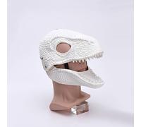 Derefine Dinosaur Masks Headgear - Velociraptor Masks and T-Rex Masks Set, Dinosaur Toy with Movable Jaws (Green Red Blue Gray White Dinosaur Masks)(#6)