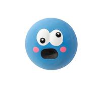 Derefine Latex Squeaky Dog Toy Balls, Fun Face Soft Puppy Interactive Fetch Play Sound Balls, Durable Safe Indestructible Dog Chew Toy for Adult Dogs (Blue)