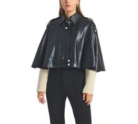 Derek Lam 10 Crosby womens Beatrix Coated Twill Cape With Knitted Sleeves, Black, XS