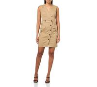 Derek Lam 10 Crosby Women's Elena Sleeveless Utility Dress Casual, Khaki, 10
