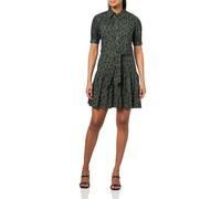 Derek Lam 10 Crosby Women's Luma A-line Shirtdress Casual Dress, Olive Green/Black Leopard, 16