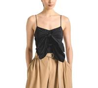Derek Lam 10 Crosby Womens Shira Poplin Double Tie Front Top, Black, 8