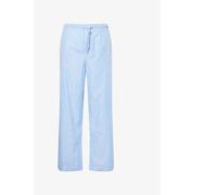 Derek Rose Mens Blue James Striped-pattern Cotton Pyjama Trousers S