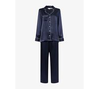 Derek Rose Womens Derek Rose Bailey Relaxed-Fit Silk Pyjama Set Navy M