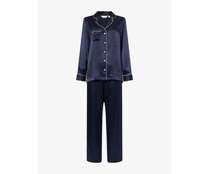 Derek Rose Womens Derek Rose Bailey Relaxed-Fit Silk Pyjama Set Navy M