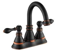 Derengge F-4501-NB Two Handle Oil Rubbed Bronze Bathroom Sink Faucet with Pop up Drain,cUPC NSF AB1953 Lead Free by Derengge