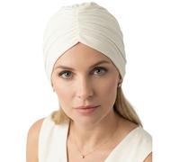 Deresina Bamboo Bloom Chemo Cap for Women - Soft Breathable Turban Headwear for Chemotherapy, Hair Loss, Bad Hair Day (Floral Cream)
