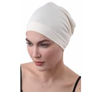 Deresina Bamboo Chemo Headwear for Women & Men - Ultra-Soft, Lightweight, Breathable Sleep Cap, Alopecia and Hair Loss Beanie (Floral Cream)