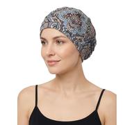 Deresina Harmony Volume Bamboo Chemo Turban for Women - Double-Layer Headwear for Hair Loss, Full-Coverage Beanie & Stylish Hat for Everyday Wear (Mink Caroline Paisley - One Size)