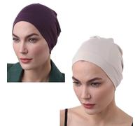 Deresina Headwear Bamboo Sleep Cap, Chemo Headwear, Night Bonnet, Skull Cap, Helmet Liner (Mink - Mulberry)