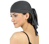 Deresina Unisex XL Bamboo Bandana - Soft Breathable Headcover for Hair Loss & Chemo | Full Head Coverage Headscarf for Sensitive Scalps | All Seasons (One Size - Charcoal)