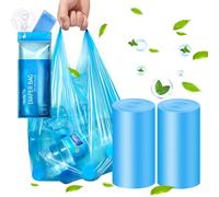 Dergik Large Size (18’’x23’’) Adult Diaper Disposal Bags,96 count Fresh Scented, Elderly Discreet Waste Disposal, Baby Diapers Trash Bags, Sanitary Product Disposal at Home and Travel, Blue