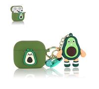 Derhom Airpods 3 Silicone Case Funny Cute Fashion Soft Cartoon Cover Skin Compatible for Apple Airpods 3 [Cartoon with Doll Series ] [2021 Released](Avocado)
