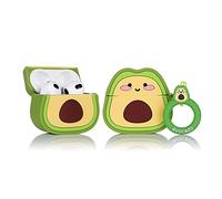 Derhom Airpods 3 Silicone Case Funny Cute Fashion Soft Cartoon Cover Skin Compatible for Apple Airpods 3 [Fruit Series ] (Smile Avocado)