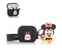 Derhom Airpods 3 Silicone Case Funny Cute Fashion Soft Cartoon Cover Skin Compatible for Apple Airpods 3 [Cartoon with Doll Series][2021 Released] (Minnie)