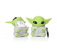 Derhom Airpods Silicone Case Funny Cute Cover Compatible for Apple Airpods 1&2[Star Wars Series] (Baby Yoda Gray)