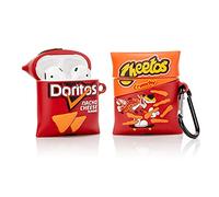 Derhom Airpods Silicone Case Funny Cute Fashion Soft Cartoon Cover Skin Compatible for Apple Airpods 1 and 2 with Keychain[Candy Snacks Series][2 Pack] (Doritos/Cheetos)