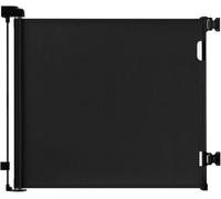 Derimkcoa Retractable Mesh Baby or Dog Gate - 86cm Tall, Extends up to 180cm Wide - Child Safety for Doorways, Stairs, Hallways, Indoor/Outdoor - Black