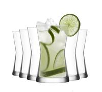 LAV 6x Clear 350ml Derin Highball Glasses - Tall Hi Ball Glass Water Gin Juice Cocktail Drinking Glassware Tumblers Set
