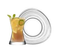 Derin Turkish Tea Glasses & Saucers Set - Clear - 12 Piece LAV Clear One Size