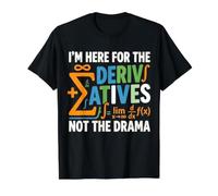 Derivatives Not Drama Funny Math Student Teacher Calculus Value Graphic T-Shirt, Men, Black, L