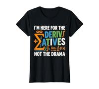 Derivatives Not Drama Funny Math Student Teacher Calculus Value Graphic T-Shirt, Women, Black, M