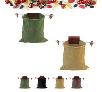 Derivemids Foraging Bag, Handmade Cowhide Canvas Bag, Storage Folding Bags for Travel Camping Hiking, Leather Drawstring (Match 3)