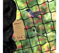 DERJLY Garden Mesh Bird Netting: 3m x 20m Heavy Black Woven Net - Reusable with Cable Ties for Outdoor Protection Fish Pond Fruit Plant Vegetable