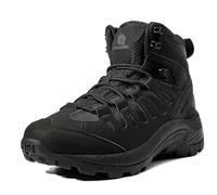 derlychug Men's Hiking Boots Military Tactical Boots Lightweight Work Outdoor Walking 6" Breathable Trekking Boots（Black, 41