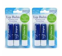 Derma Intensive Lip Balm 2-Pack - Soothing & Protecting, with Vitamin E & Aloe Vera, Original & Aloe Vera Formulas, Moisturizing Lip Care for Dry, Cracked Lips