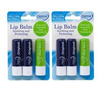Derma Intensive+ Lip Balm Trio Original & Aloe Vera (2 Pack) Multi