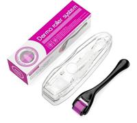 Derma Roller 0.25mm with storage case, 540 Titanium Microneedle Beard Roller Hair Growth for Men and Women, Microneedling Roller for Face Facial Wrinkles Hair Loss Stretch Marks Hair Regrowth (0.5mm)