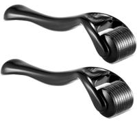 Derma Roller, 540 Titanium Microneedle Roller for Face Facial Wrinkles Hair Loss Stretch Marks Hair Regrowth Micro Needles Professional Microneedling Derma Needling Kit with Case (2 Stück 0,5mm)