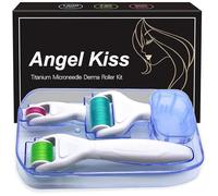 Derma Roller for Face and Body - Angel Kiss 4 in 1 Titanium Microneedling Roller Kit Micro Needle Roller Skin Care Tool, 300/720 Needles 0.25mm,1200 Needle 0.3mm