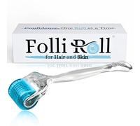 Derma Roller for Hair and Skin - 0.30mm Titanium Microneedles - for Face Scalp Derma Stamp - 192 Authentic Needles with Free Storage Case for Men and Women (Blue)