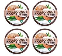 Derma V10 Body Butter Moisturising Cream Vegan Friendly 4 Pack (Coconut)
